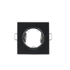 ALPHA ELETTRONICA - Supporto quadrato  nero per lampada led - Con graffetta - 76x76mm - Attacco NON incluso