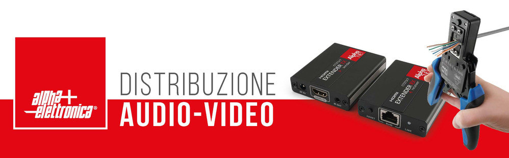 ALPHA ELETTRONICA - Cartello espositivo - Distribuzione audio-video 100 x 31cm