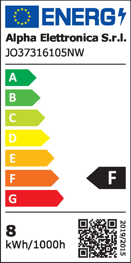 ALPHA ELETTRONICA - Striscia Led COB 222 Led/m - 230Vac - 16W/m Bianco naturale - 5m JO37316105NW