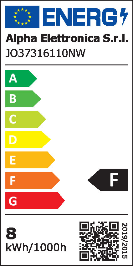 ALPHA ELETTRONICA - Striscia Led COB 222 Led/m - 230Vac - 16W/m Bianco naturale - 10m JO37316110NW
