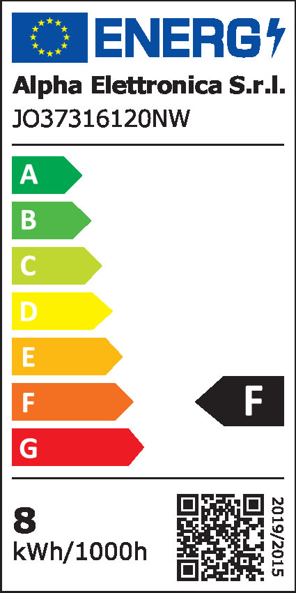ALPHA ELETTRONICA - Striscia Led COB 222 Led/m - 230Vac - 16W/m Bianco naturale - 20m JO37316120NW