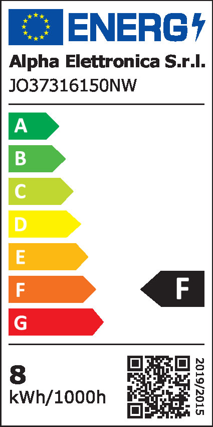 ALPHA ELETTRONICA - Striscia Led COB 222 Led/m - 230Vac - 16W/m Bianco naturale - 50m JO37316150NW