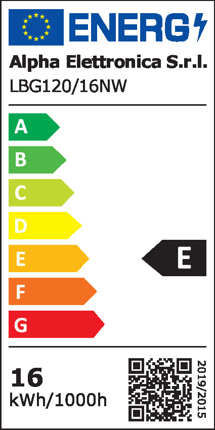 ALPHA ELETTRONICA - Lampadina a Led E27 - 16W - 230Vac - Bianco naturale