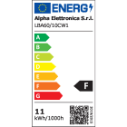 ALPHA ELETTRONICA - Lampadina a Led E27 - 10,5W - 230Vac - Bianco caldo - Con sensore crepuscolare
