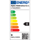 ALPHA ELETTRONICA - Lampadina a filamento a Led E27 - 8,5W - 230Vac - Opaca - Bianco caldo