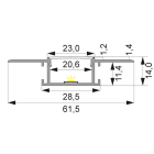 ALPHA ELETTRONICA - Profilo in alluminio anodizzato argento per cartongesso con copertura in PC opaco piana - 2m JO381/507-12K2