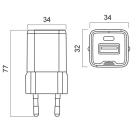 ALPHA ELETTRONICA - Caricatore 2 USB 1C e 1A - GaN 30W Power Delivery - Nero KD530030-02