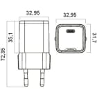 ALPHA ELETTRONICA - Caricatore USB C - GaN 20W Power Delivery - Nero