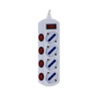 ALPHA ELETTRONICA - Multipresa con 4 prese Universali Italia P40 - Spina 10A a 90° - Con interruttore e protezione sovraccarico - Bianca