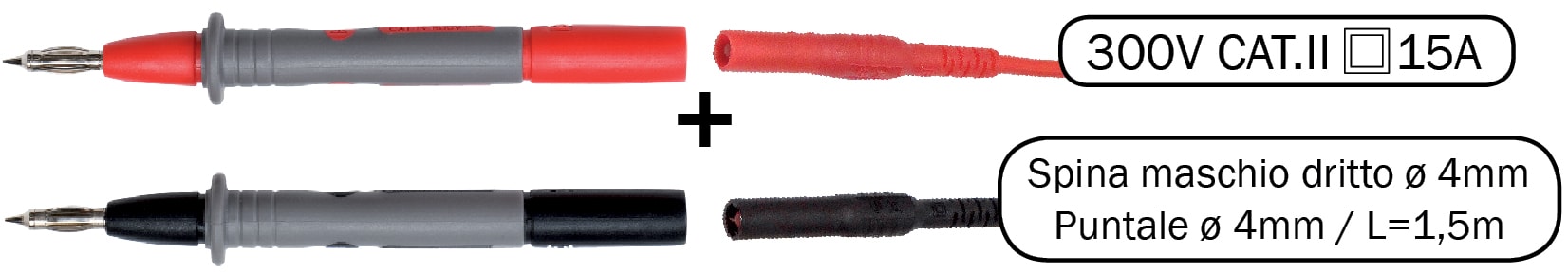 AMRA CHAUVIN ARNOUX - CHAUVIN ARNOUX PUNTALE 4MM + CAVO DRITTO P01295475Z