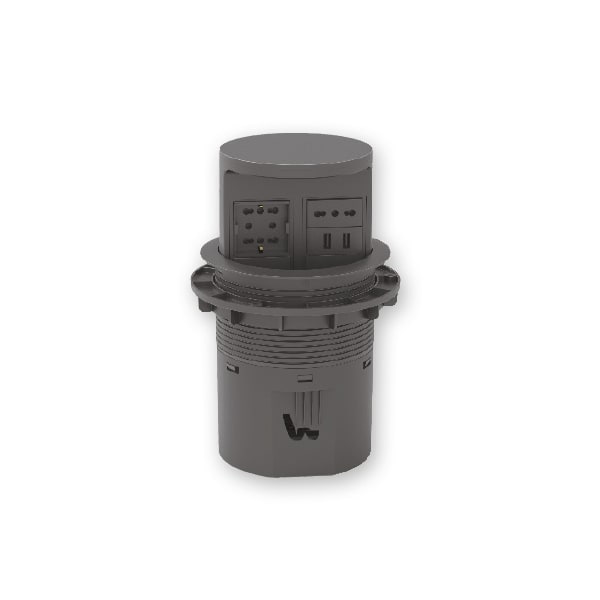 ARNOCANALI - TORRETTA 2 PRESE+2USB NERA