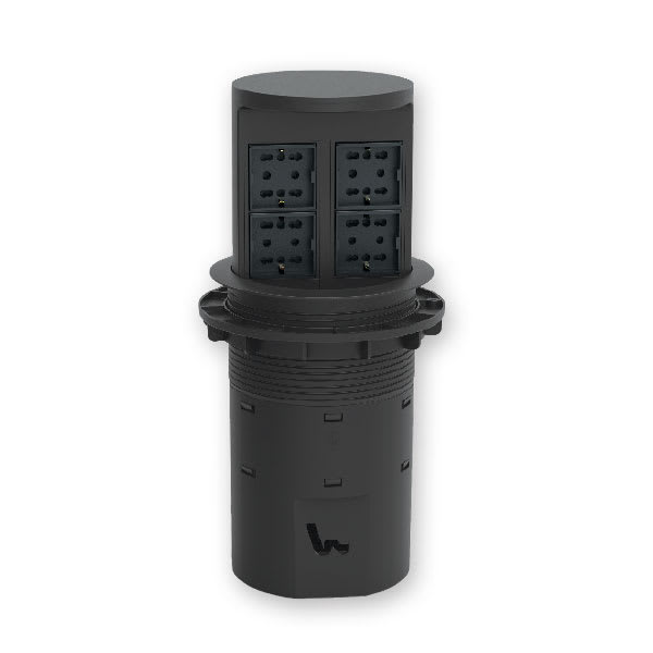 ARNOCANALI - TORRETTA 4 PRESE NERA M104.4B.N