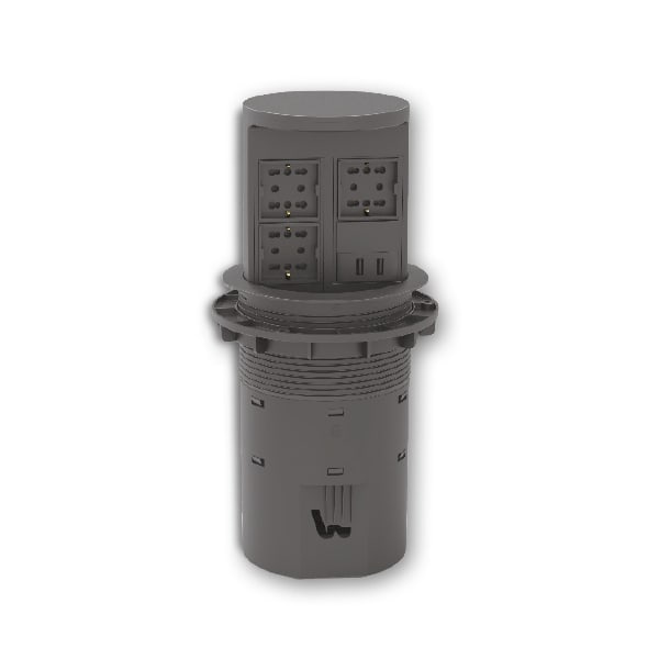 ARNOCANALI - TORRETTA 3PRESE+2USB NERA