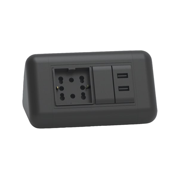 ARNOCANALI - MODULO 1 MULTIPRESA 2USB NERO