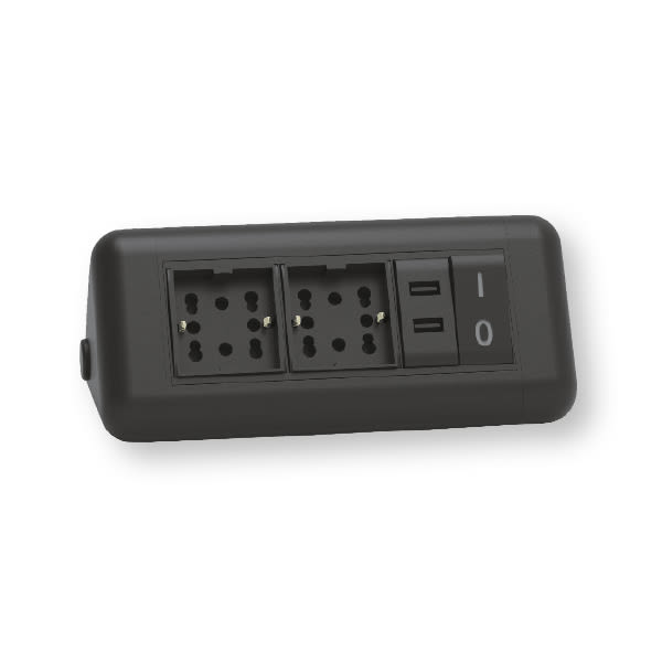ARNOCANALI - MODULO 2 MULTIPRESA 2USB NERO