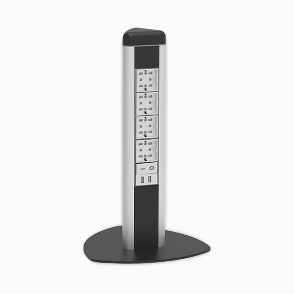ARNOCANALI - TORRETTA 4PRESE+2USB+IN2P ALLUMINIO