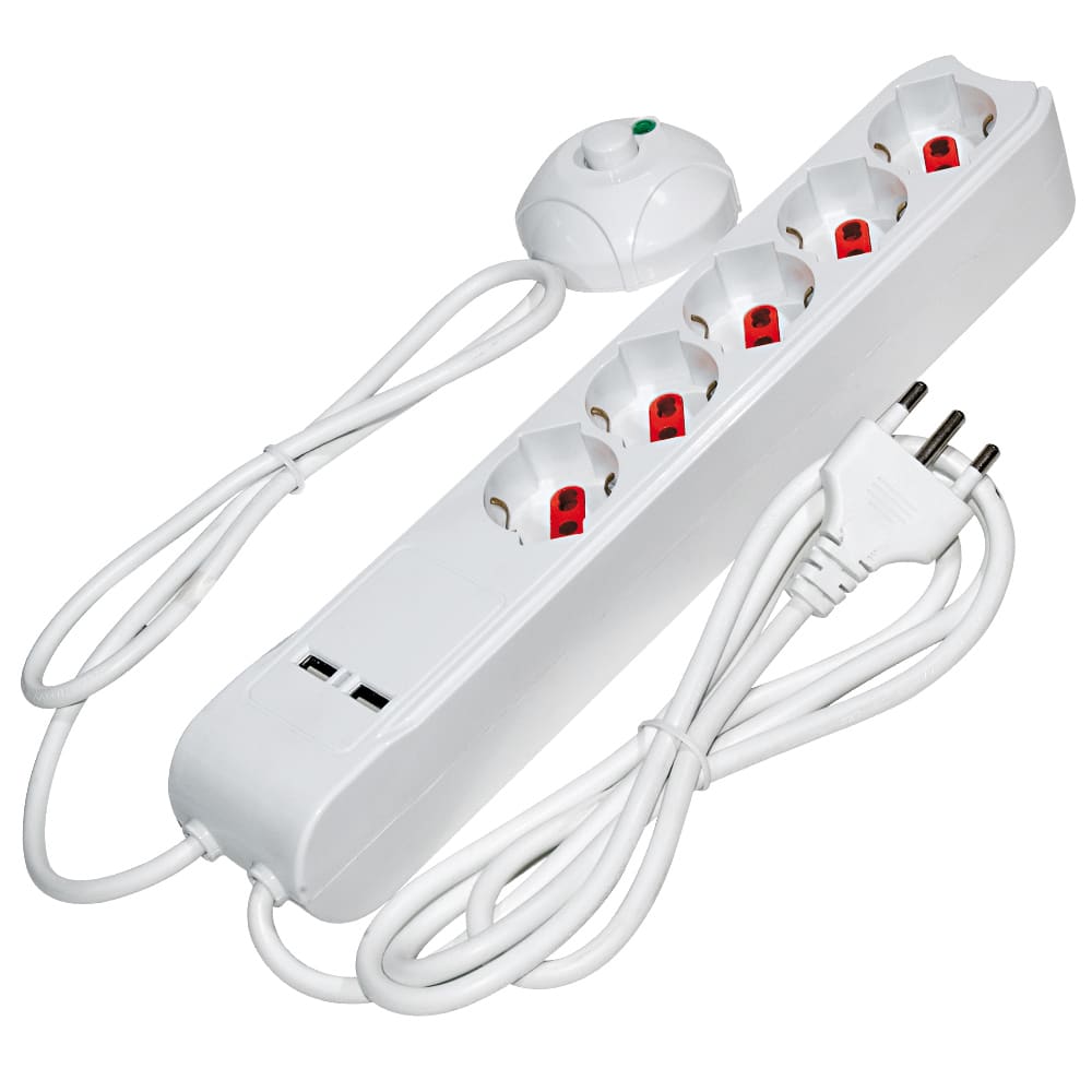 ARTELETA INTERNATIONAL - MULTIPR.5 PRESE+2 USB+INTERRUTTORE