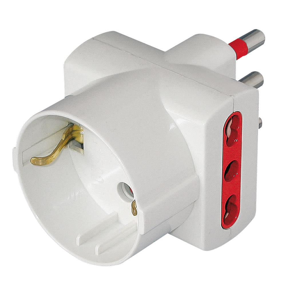 ARTELETA INTERNATIONAL - ADATT.TRIPLO 2P+T 10A+SCHUKO BIANCO