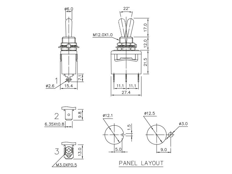 ASITA - INTERRUTTORE UNIPOLARE A LEVETTA 16A ON- 6011