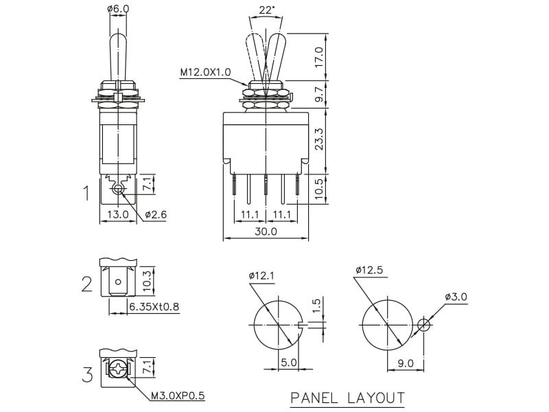 ASITA - INTERRUTTORE BIPOL. 16A ON-OFF FAST-ON