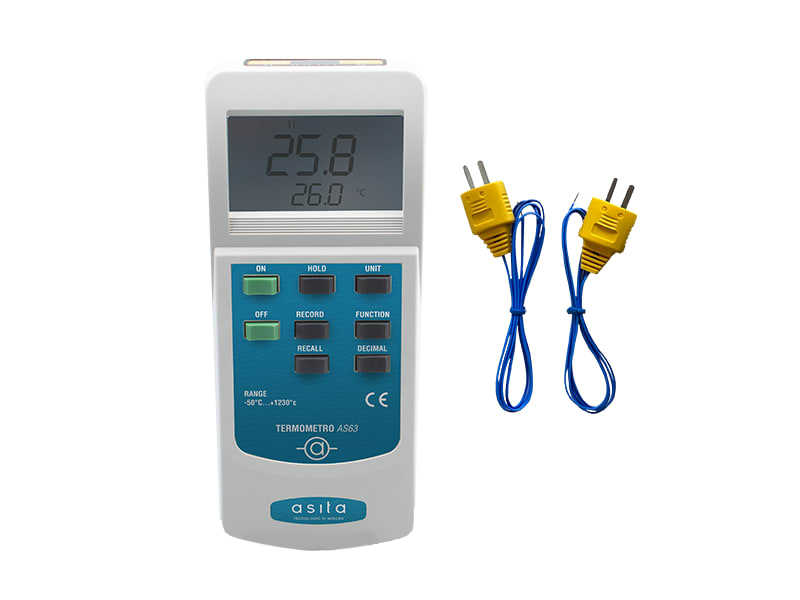 ASITA - TERMOMETRO A 2 CANALI CON 2 SONDE A FILO AS63/01