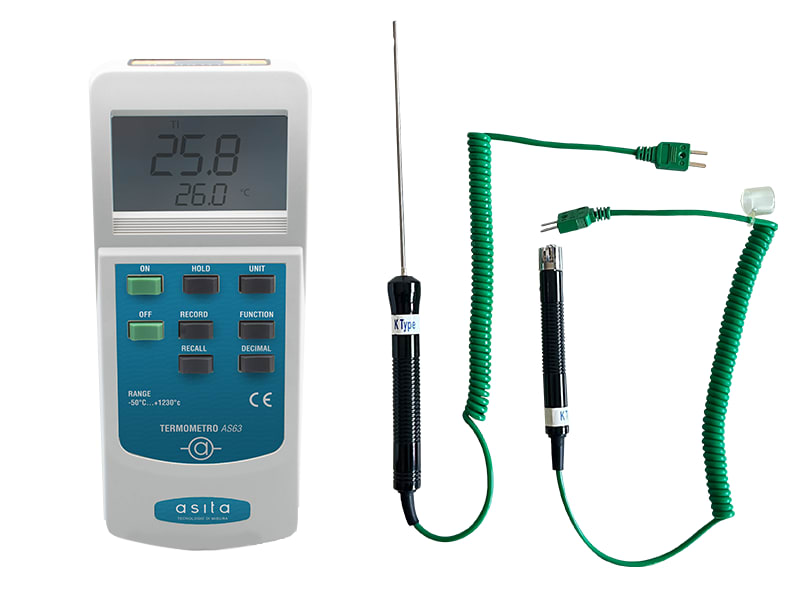 ASITA - TERMOMETRO 2CANALI+2SONDE LIQUIDO/CONTAT