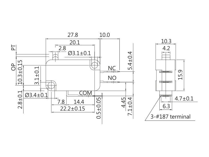 ASITA - MICROINTERRUTTORE MINIATURA VMN15S04B0