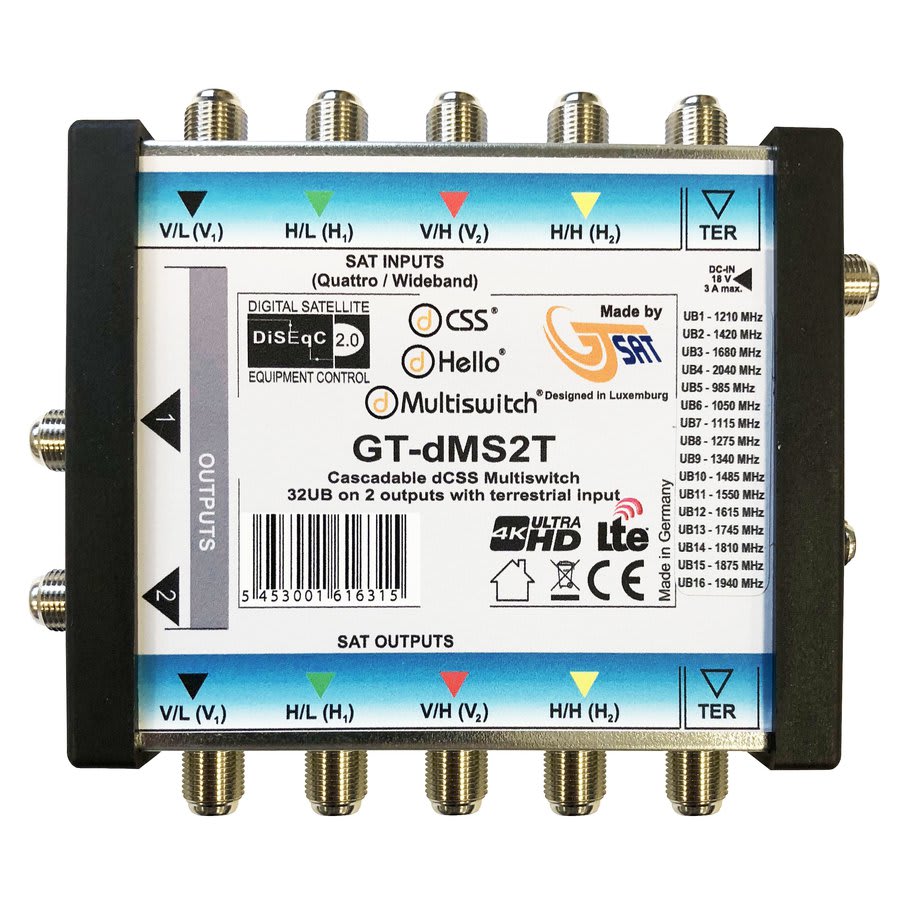 AURIGA - MULTISWITCH DCSS 16UB 2 OUT GT-SAT + TV