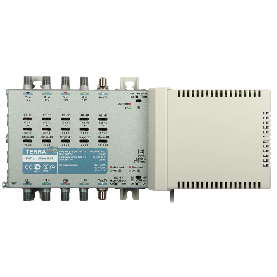 AURIGA - AMPLIFICATORE LANCIO SAT+TV 5IN 15-22DB