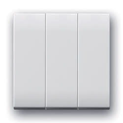 AVE - Triplo deviatore tasti lisci. Domus S44. colore RAL 9010. 1P 10AX non illuminabile finitura lucida 2 Mod.