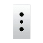 AVE - Presa standard italiano. Domus S44. colore RAL 9010. P11 2P+T 10A 250V finitura lucida 1 Mod.