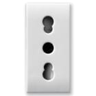 AVE - Presa bipasso Domus S44. colore RAL 9010. 2P+T 10/16A 250V finitura lucida 1 Mod.