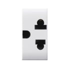 AVE - Presa euroamericana. Domus S44. colore RAL 9010. 2P+T 16A 250V finitura lucida 1 Mod.