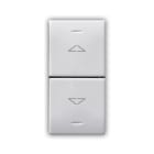 AVE - Doppio pulsante con frecce. Domus S44. colore RAL 9010. 1P NA+1P NA 10A 250v finitura lucida 1 Mod.
