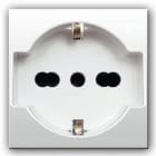 AVE - Presa schuko bipasso. Domus S44. colore RAL 9010. 2P+T 10/16A 250V finitura lucida 2 Mod.