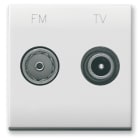 AVE - Presa TVFM/SAT diretta 2 uscite. Domus S44. colore RAL 9010 finitura lucida 2 Mod.