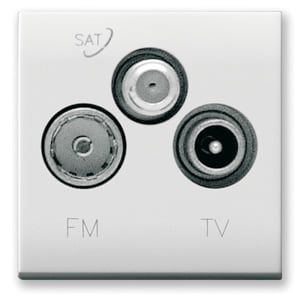 AVE - Presa TVFM/SAT diretta demiscelata 3 uscite. Domus S44. colore RAL 9010 finitura lucida  2 Mod.