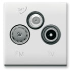 AVE - Presa TVFM/SAT diretta demiscelata 3 uscite. Domus S44. colore RAL 9010 finitura lucida 2 Mod.