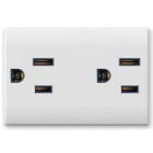 AVE - Doppia presa usa. Domus S44. colore RAL 9010. 2P+T 15A 127V finitura lucida 3 Mod.