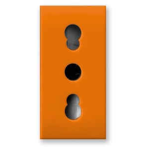 AVE - Presa bipasso Arancione S44. 2P+T 10/16A 250V  finitura lucida  1 Mod.
