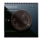 AVE - Termostato elettronico con manopola. Life S44. colore Nero. 230V NA+NC 5A finitura lucida 2 Mod.