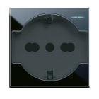 AVE - Presa schuko bipasso. Life S44. colore Nero. 2P+T 10/16A 250V finitura lucida 2 Mod.