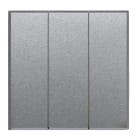 AVE - Triplo interruttore tasti lisci. Allumia S44. colore Grigio Tech. 1P 10AX non illuminabili finitura lucida 2 Mod.