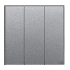 AVE - Triplo deviatore tasti lisci. Allumia S44. colore Grigio Tech. 1P 10AX non illuminabile finitura lucida 2 Mod.