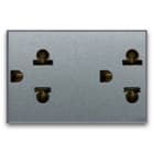 AVE - Doppia presa eurousa. Allumia S44. colore Grigio Tech. 2P+T 16A finitura lucida 3 Mod.