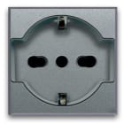 AVE - Presa schuko bipasso. Allumia S44. colore Grigio Tech. 2P+T 10/16A 250V finitura lucida 2 Mod. 443090/15TS