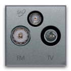 AVE - Presa TVFM/SAT diretta demiscelata 3 uscite. Allumia S44. colore Grigio Tech finitura lucida 2 Mod.