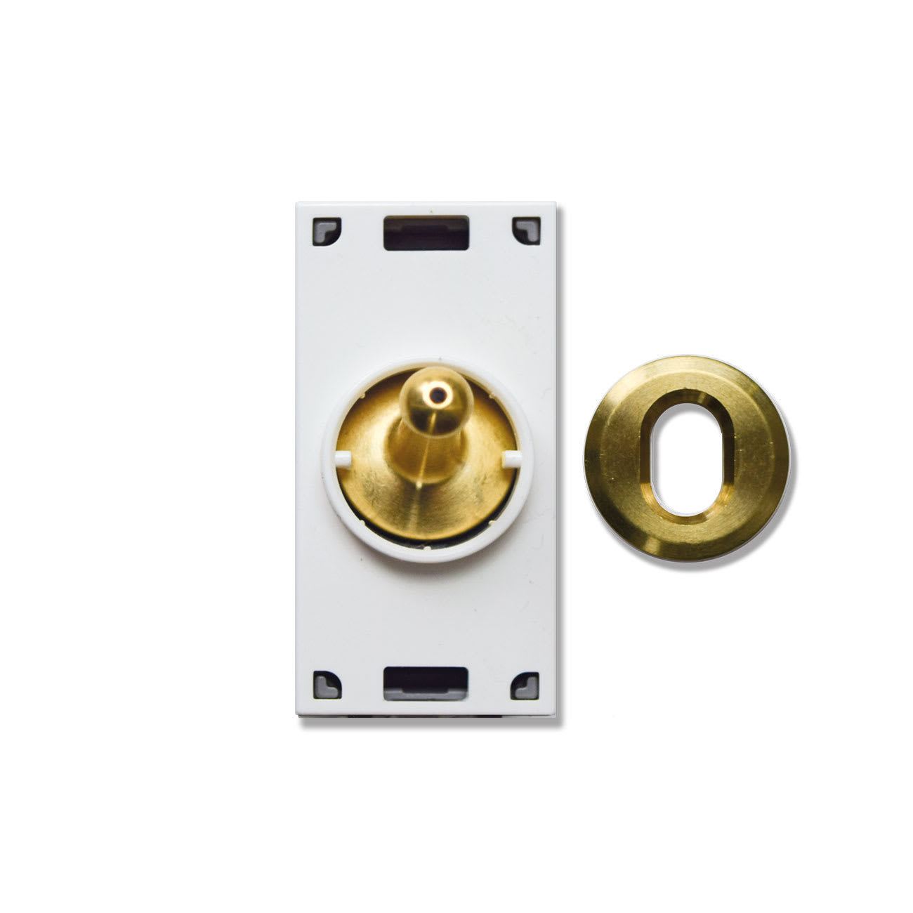 AVE - Comando con doppio pulsante a levetta  AVEbus  New Style  ottone  1 Mod. S44