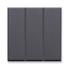 AVE - Triplo deviatore tasti lisci. Tekla S44. colore grigio Tekla. 1P 10AX non illuminabile finitura opaca 2 Mod.