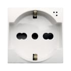 AVE - Presa schuko bipasso. WHITEK S44. colore bianco. 2P+T 10/16A 250V finitura opaca 2 Mod.
